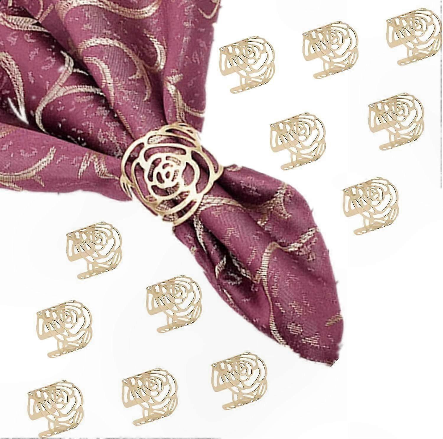 Set of 12 Decorative Napkin Rings for Table Settings