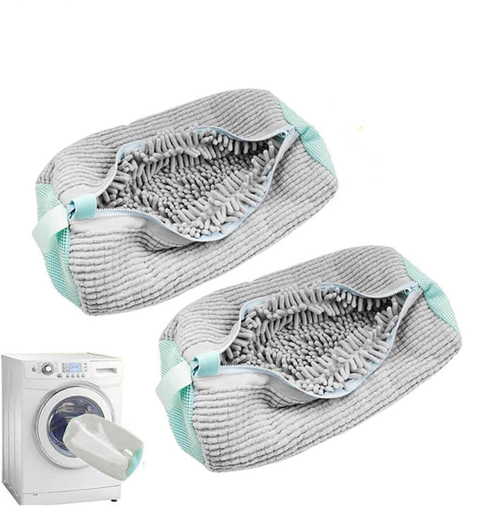Laundry Bag with Zip for Shoes Prevents Deformation (Grey2 Pcs)