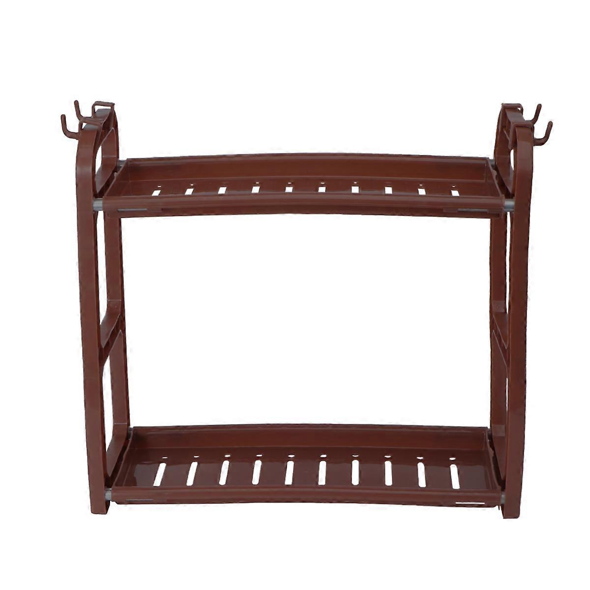 Kitchen Shelf Storage Rack for Organization in Plastic Coffee Color Modern Design 1Pc 7.8x5.9x10.6Inches