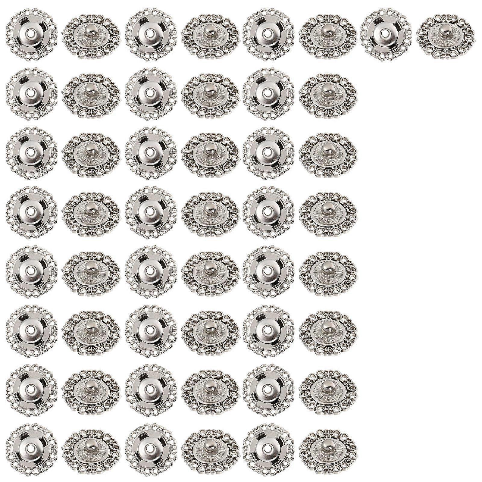 Metal Snap Buttons For Jackets And Bags 1.5X1.5X0.6CM Durable Snap Fasteners For 50 Pairs
