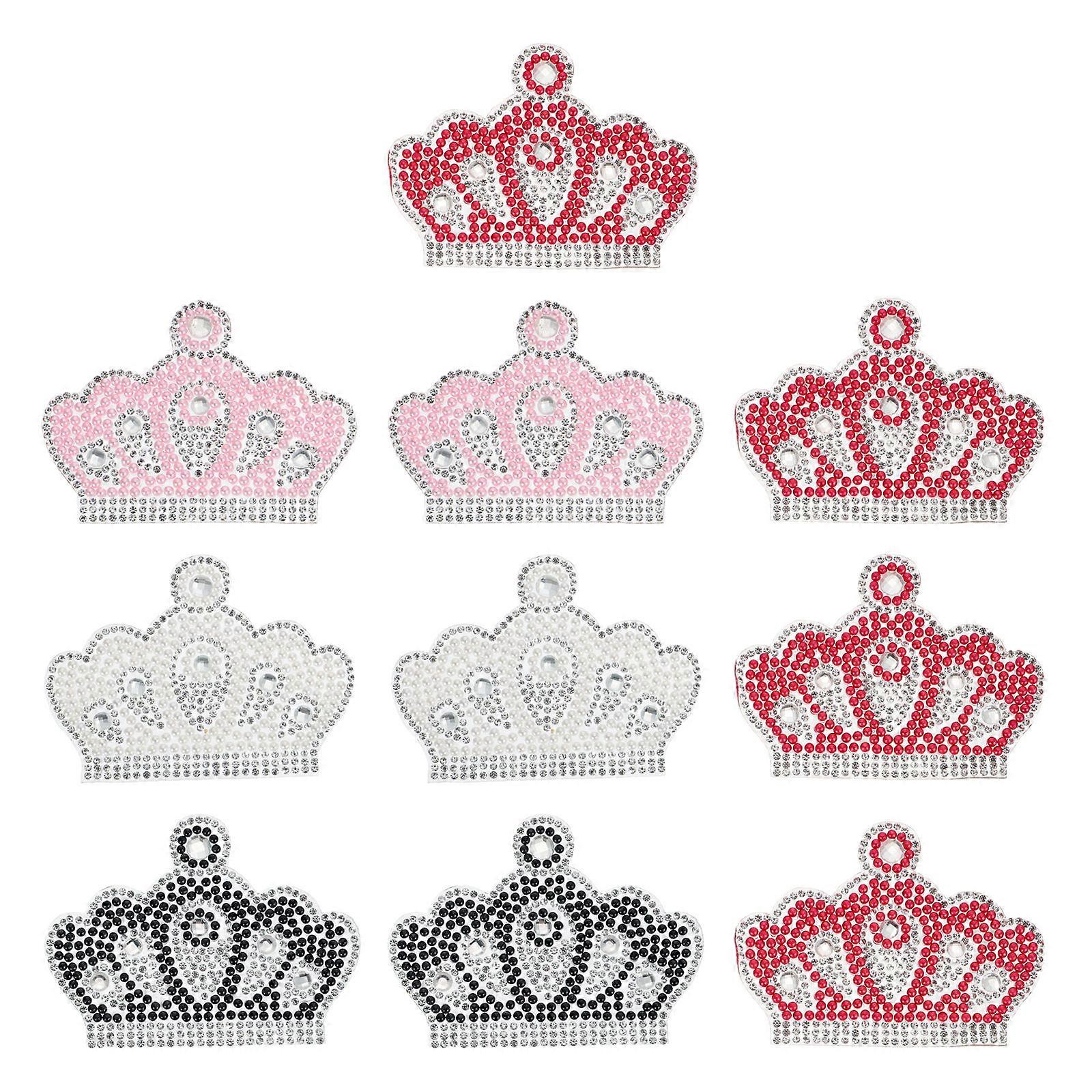10 ks rôznych farieb Crown Shape Kamienkové nálepky na dekoráciu Oblečenie Džínsové batohy