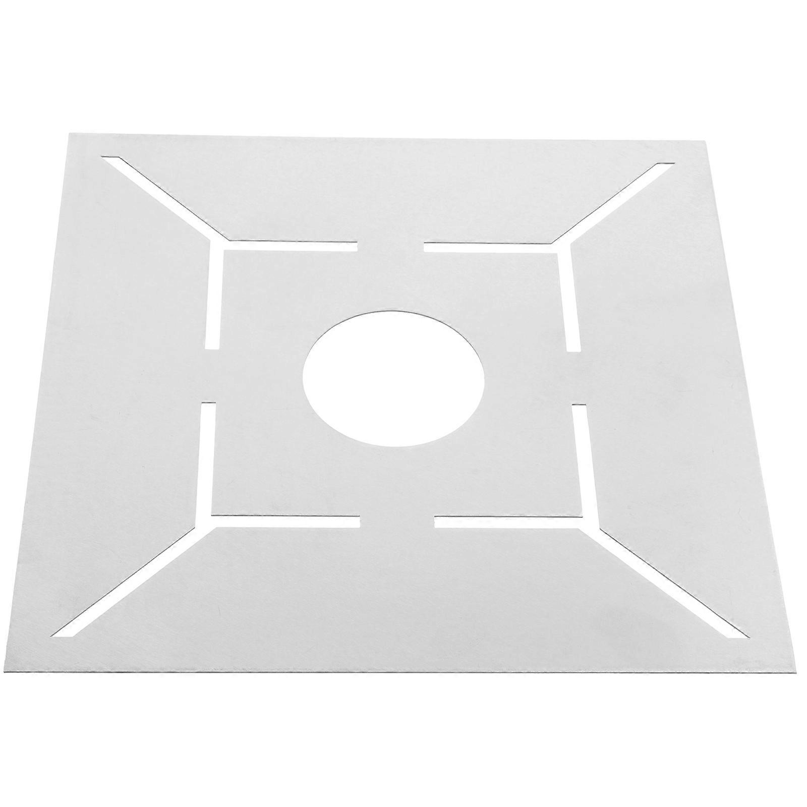 Stainless Steel Floor Drain Measurement Ruler, Multifunctional Tile Measuring Tool with Hollow Pattern Design for Accurate Bathroom Drain Layout