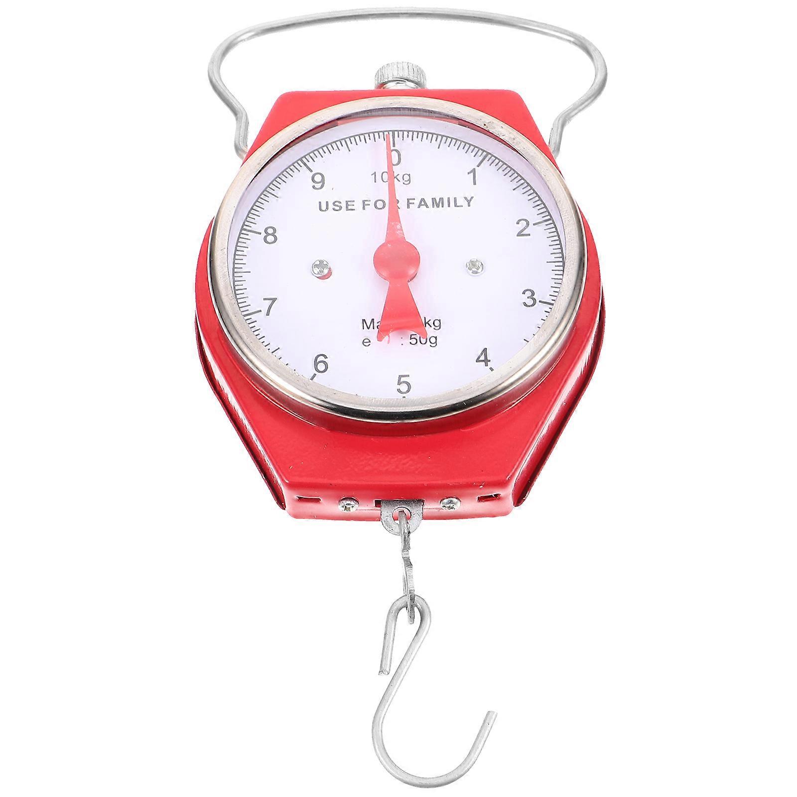 Portable Electronic Hanging Scale with Hook for Home Use High Precision Metal Red