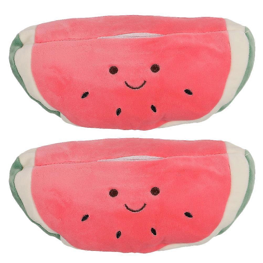 Plush Tissue Box Holder 2Pcs Cute Cartoon Design Perfect For Automotive Accessories And Home Use