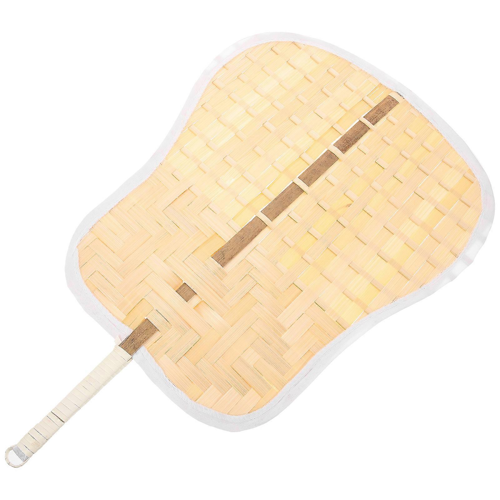 Round Bamboo Woven Fan Handheld Fan Beautiful Chinese Style Summer Decorative Item 1Pack
