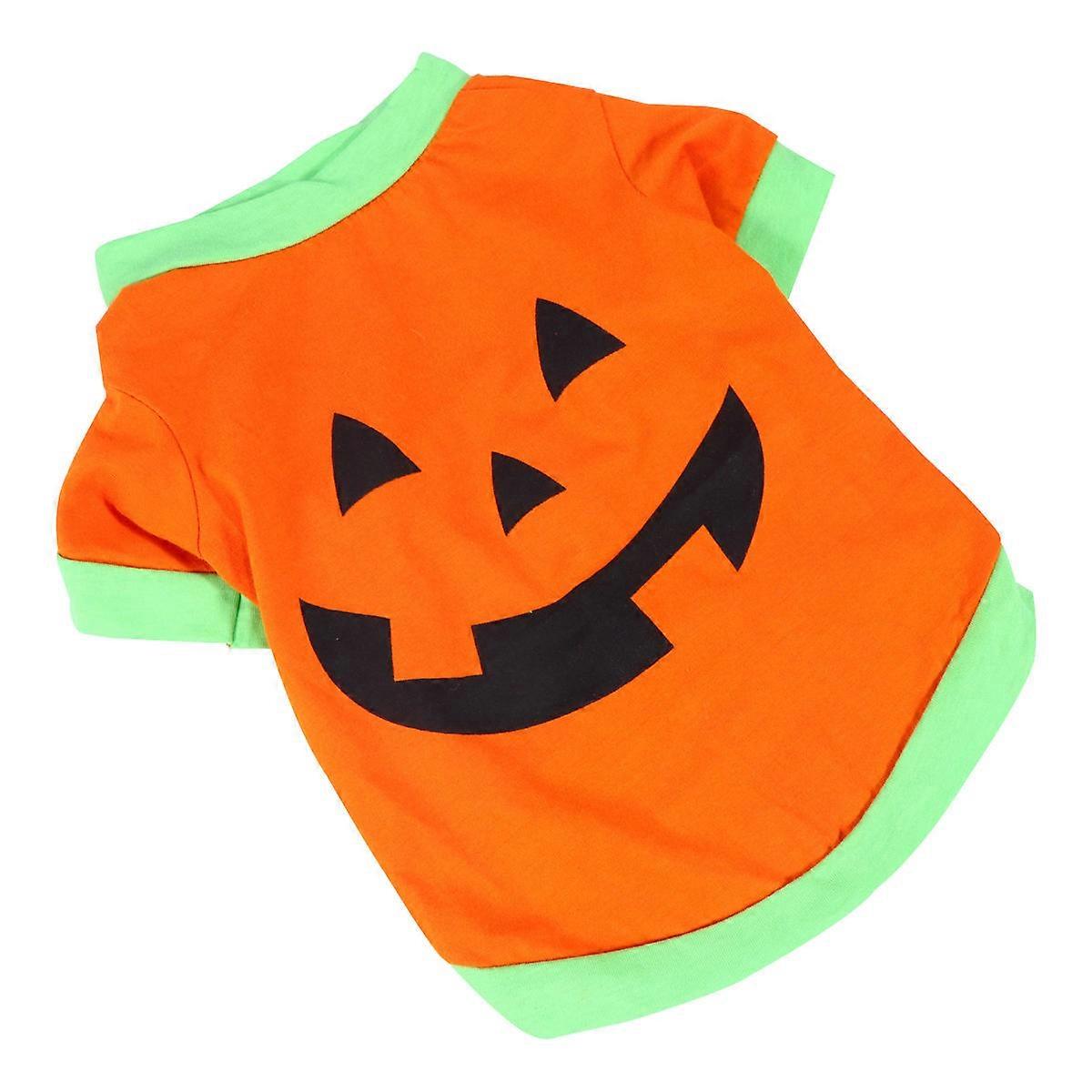 Simple And Fashion Design Halloween Pet Clothes Perfect For Pet Owners Ensuring Comfort And Style Made Of Soft Orange Cotton 1Set