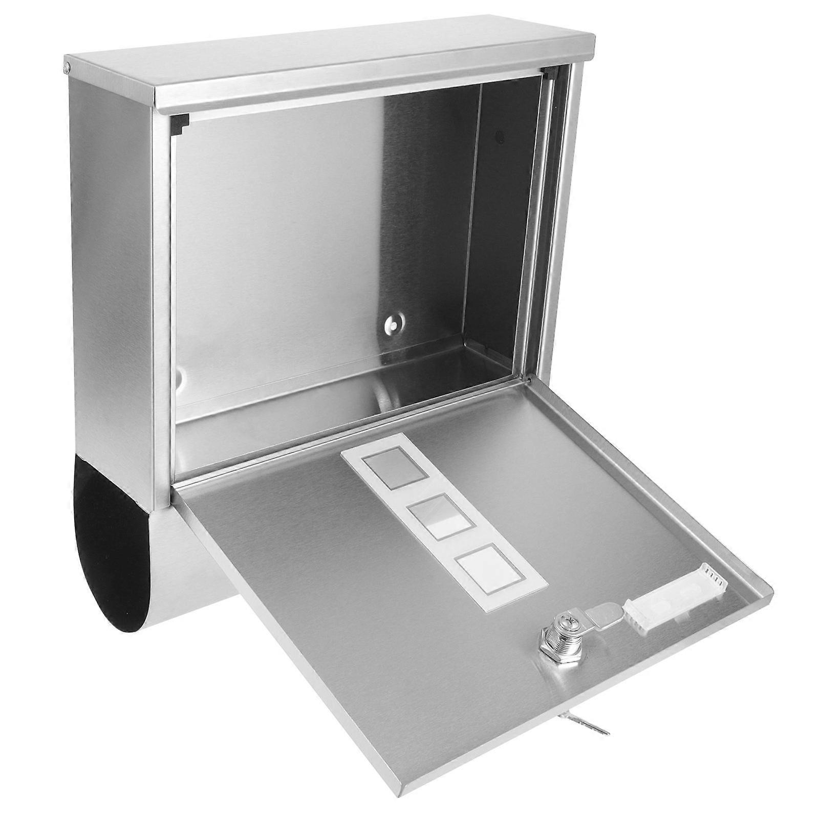 Stainless Steel Locking Mailbox for Home Storage Silver Suitable Capacity Durable 12.5 x 6.3 x 19.7 Inches