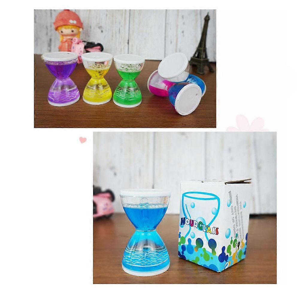 Bubble Liquids Glass Hourglass Timer Excellent For Children Toy And Desk Decor 4.5x4.5x6.8cm 1pc