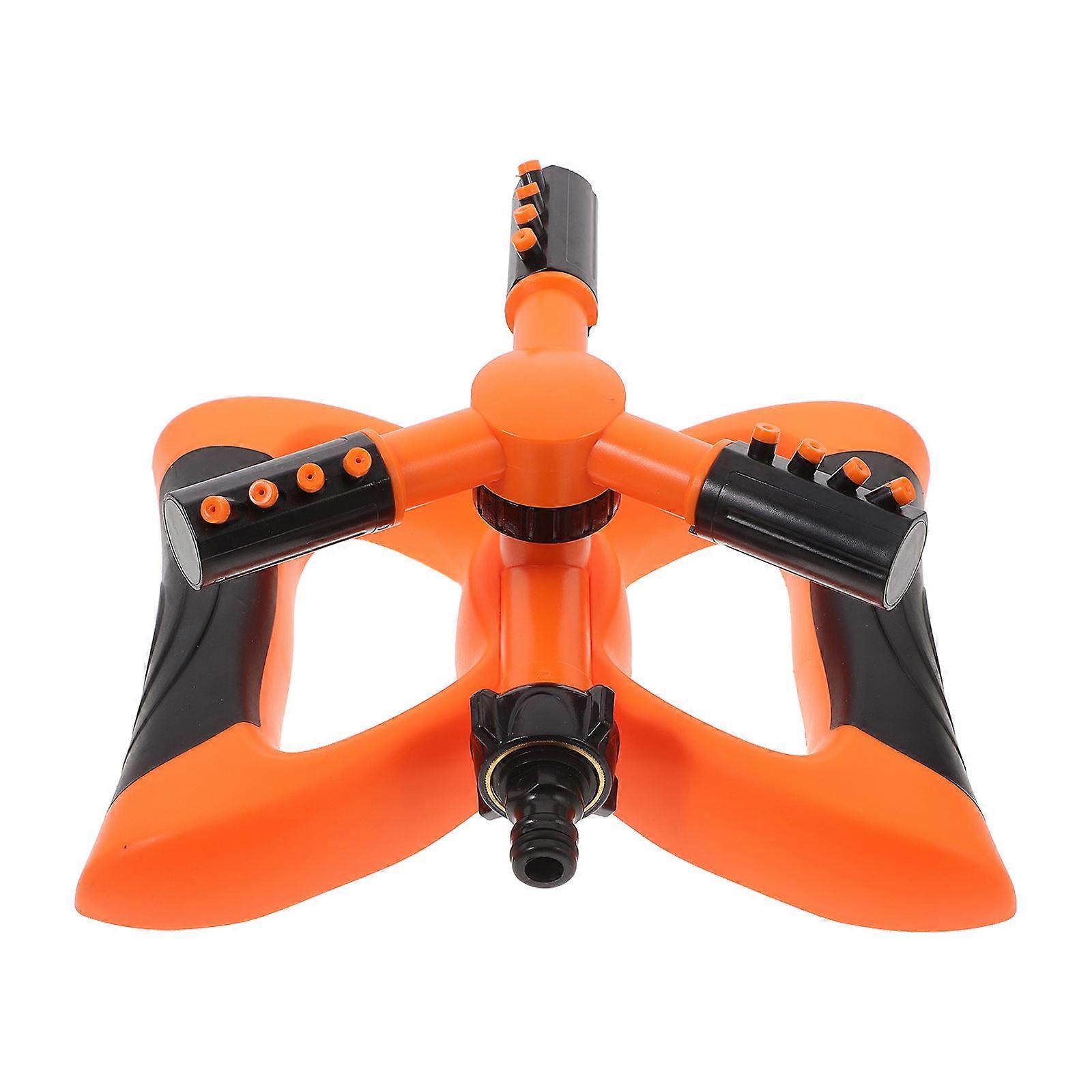 Automatic Watering Tool for Gardening 1Set Orange Abs and Pp Automatic Rotating Sprinkler for Lawn Care and Yard Maintenance