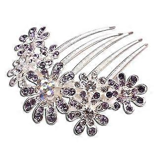 Elegant Lilla Rhinestone Blomst Hår Kam Klips For Kvinner - Brudebryllup