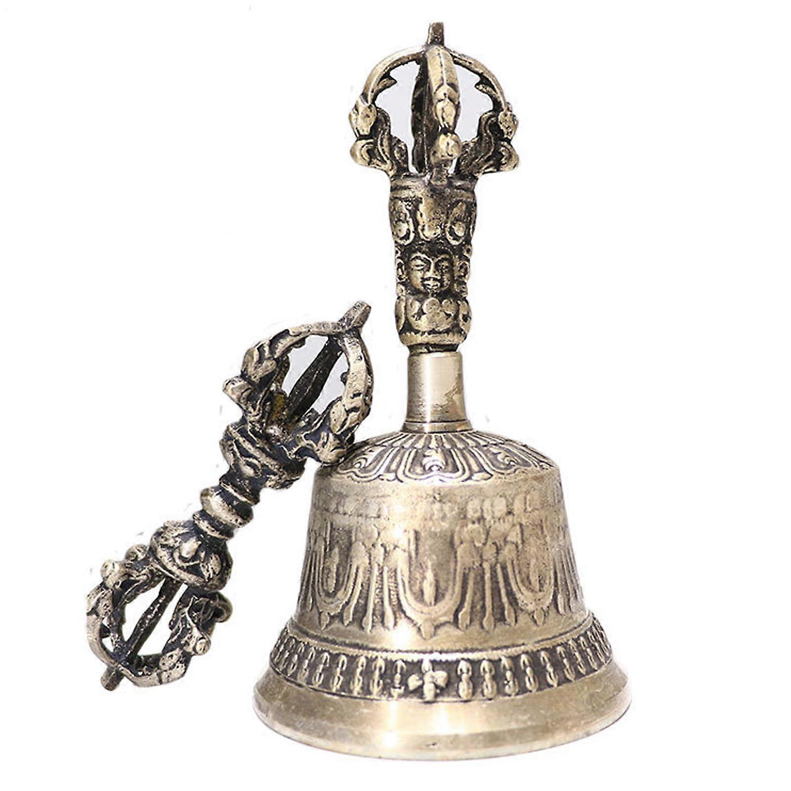 Tibetan Meditation Bell Tibetan Buddhist Meditation Bell Nepal Dharma Set, Dorje Meditation Hand Bells Prayer Bells Home Decor for Or
