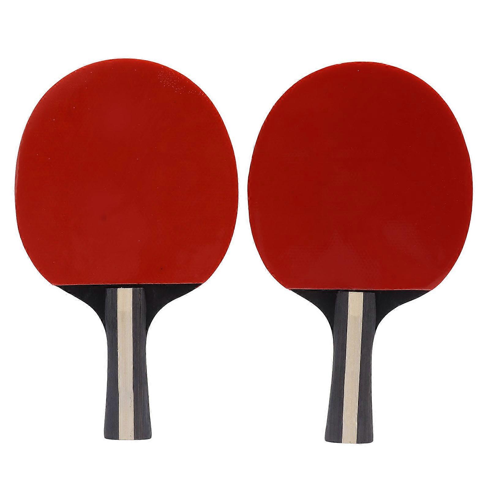 Pingpong Paddle Ball Set 2 Pcs Table Tennis Bats 3 Pcs Balls Wood Rubber Soft Sponge Racket for Training Exercise Black 
