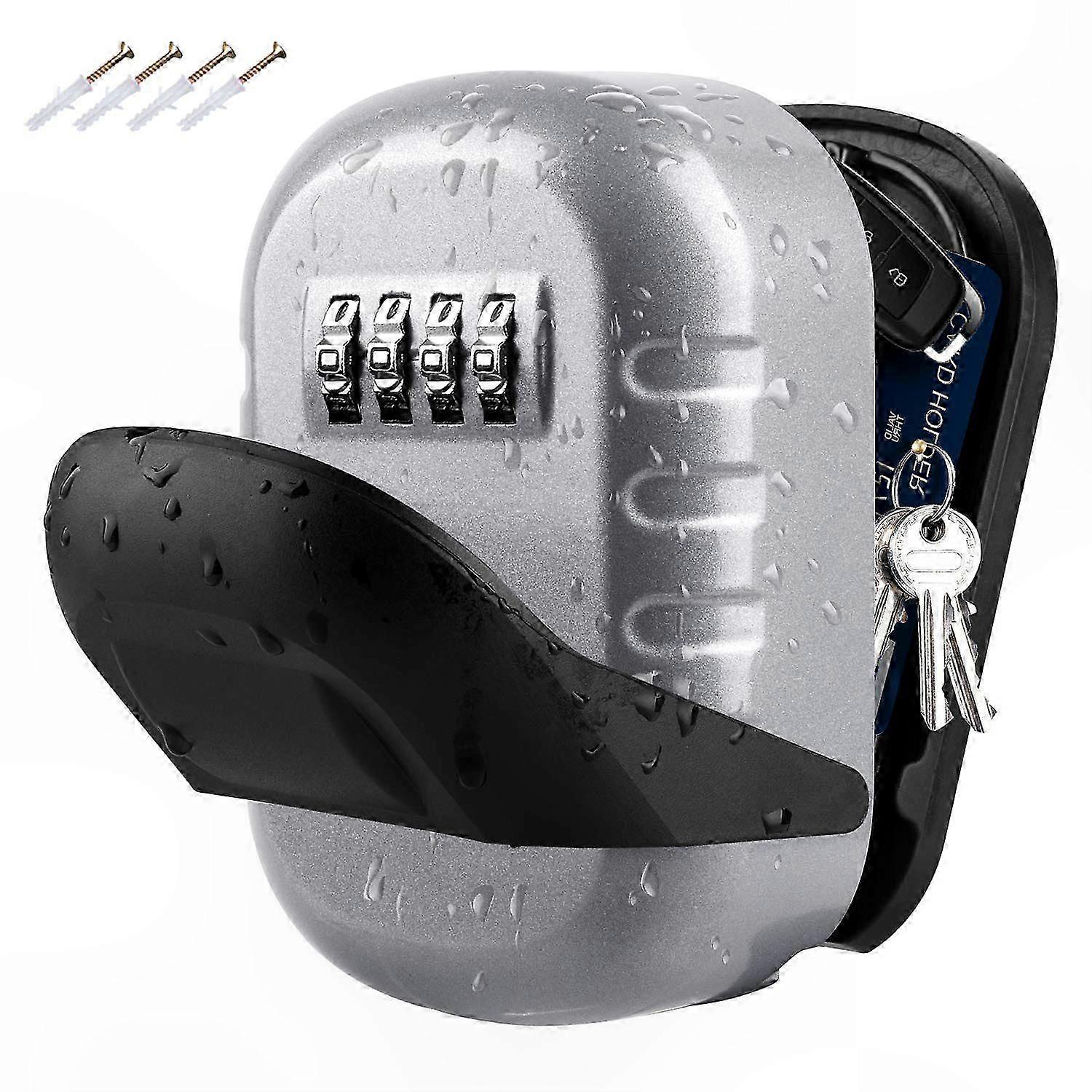 Wall-Mounted Lock Box with 4-Digit Code for Secure Key Storage Solutions