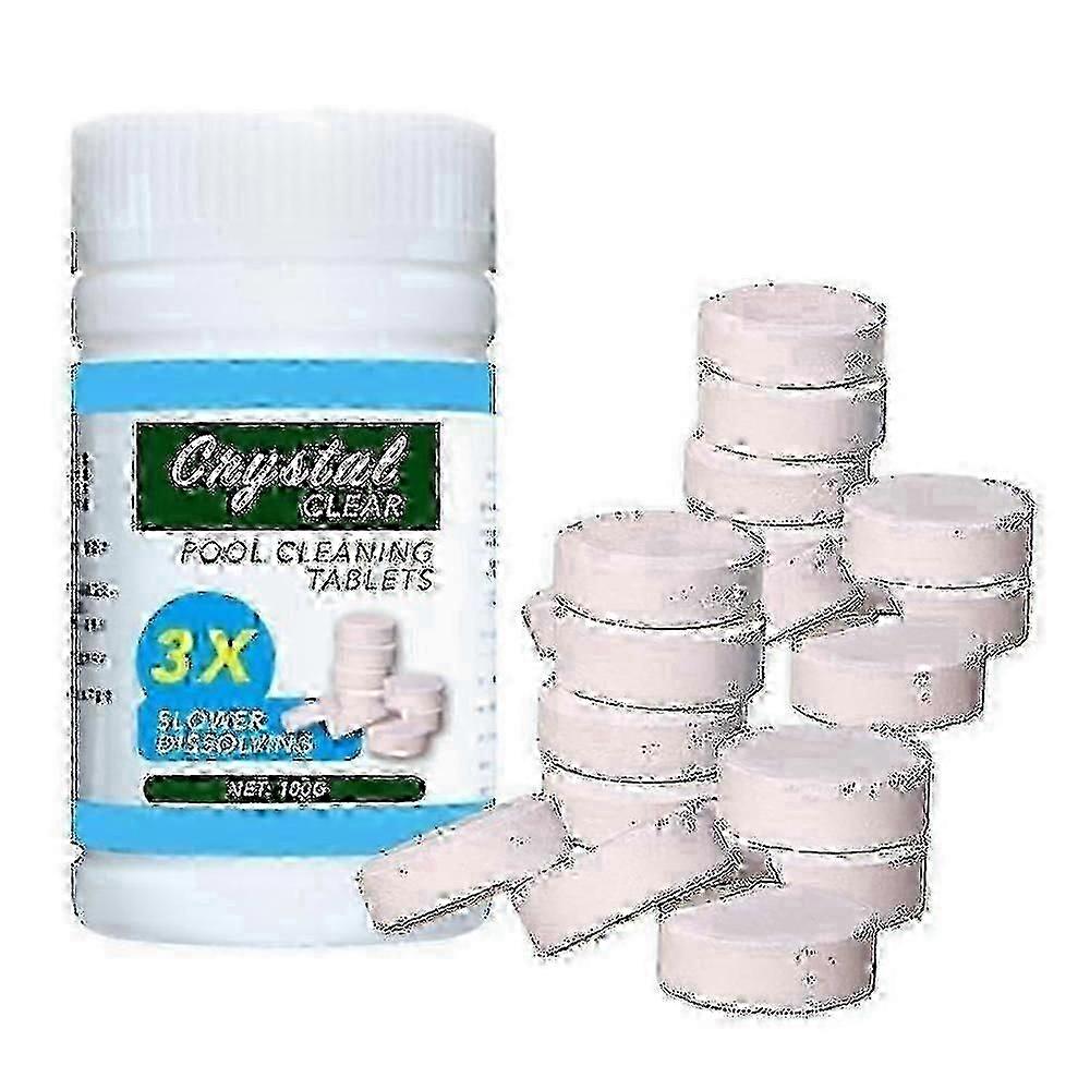 100pcs pastilles de chlore Tablette de nettoyage de piscine Bain à remous flottant Produits chimiques Sans danger Contrôle des bactéries de longue durée