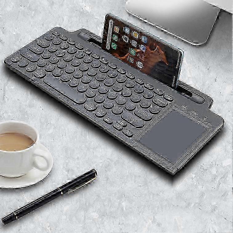 2025 2.4G Bluetooth Wireless Keyboard With Card Slot Bracket With Touchpad