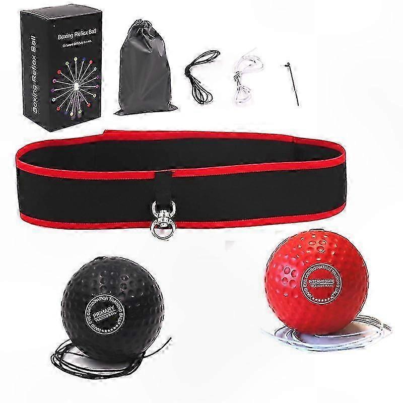 Set de balles réflexes avec bandeau réglable pour enfants et adultes, entraîneur de coordination œil-main, outil de développement de la vitesse de frappe