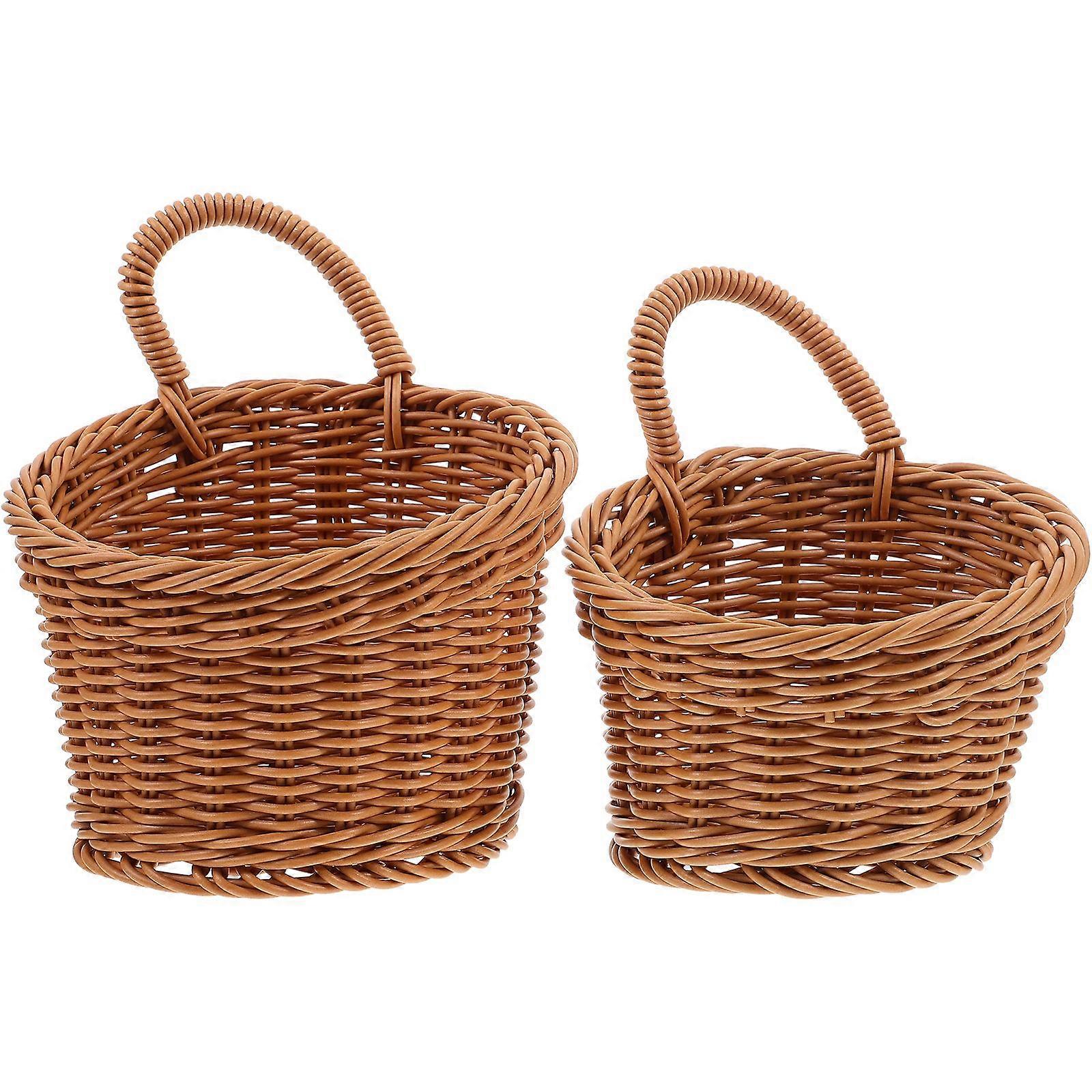 2pcs Wall Hanging Baskets Fruit Organizer Wall Onion Ginger Storage Baskets