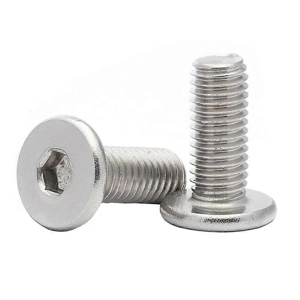 304 Stainless Steel CM Ultra Thin Head Large Flat Head C Header M5 M6 Low Hex Screw 6 x 14 Pack of 50