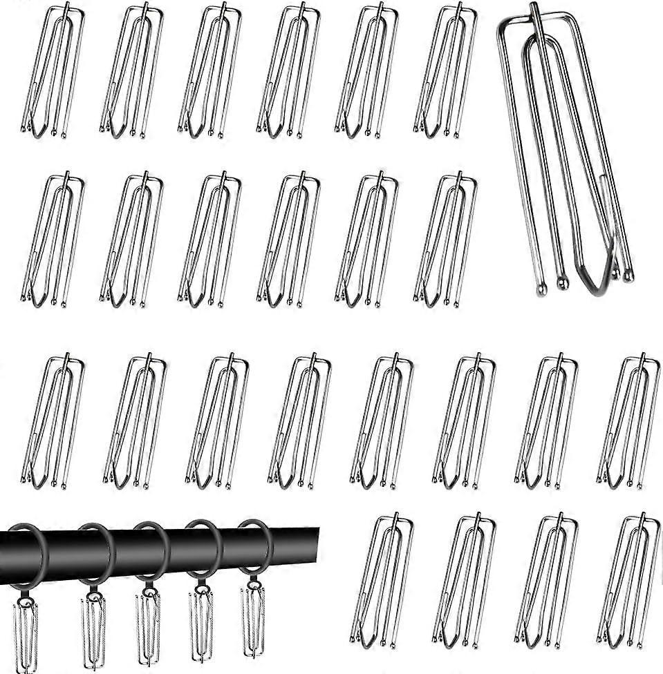 50 PCS Curtain Hooks 4 Stainless Steel Claws, DIY Curtain Pleat Hooks, Curtain Claw Hooks for Sliding Curtains, Hanging