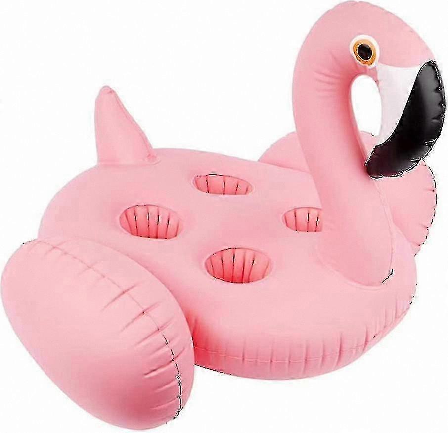 Inflatable Pool Drink Holder with 4 Slots for Cups, Fun Flamingo Design for Summer Parties and Relaxation