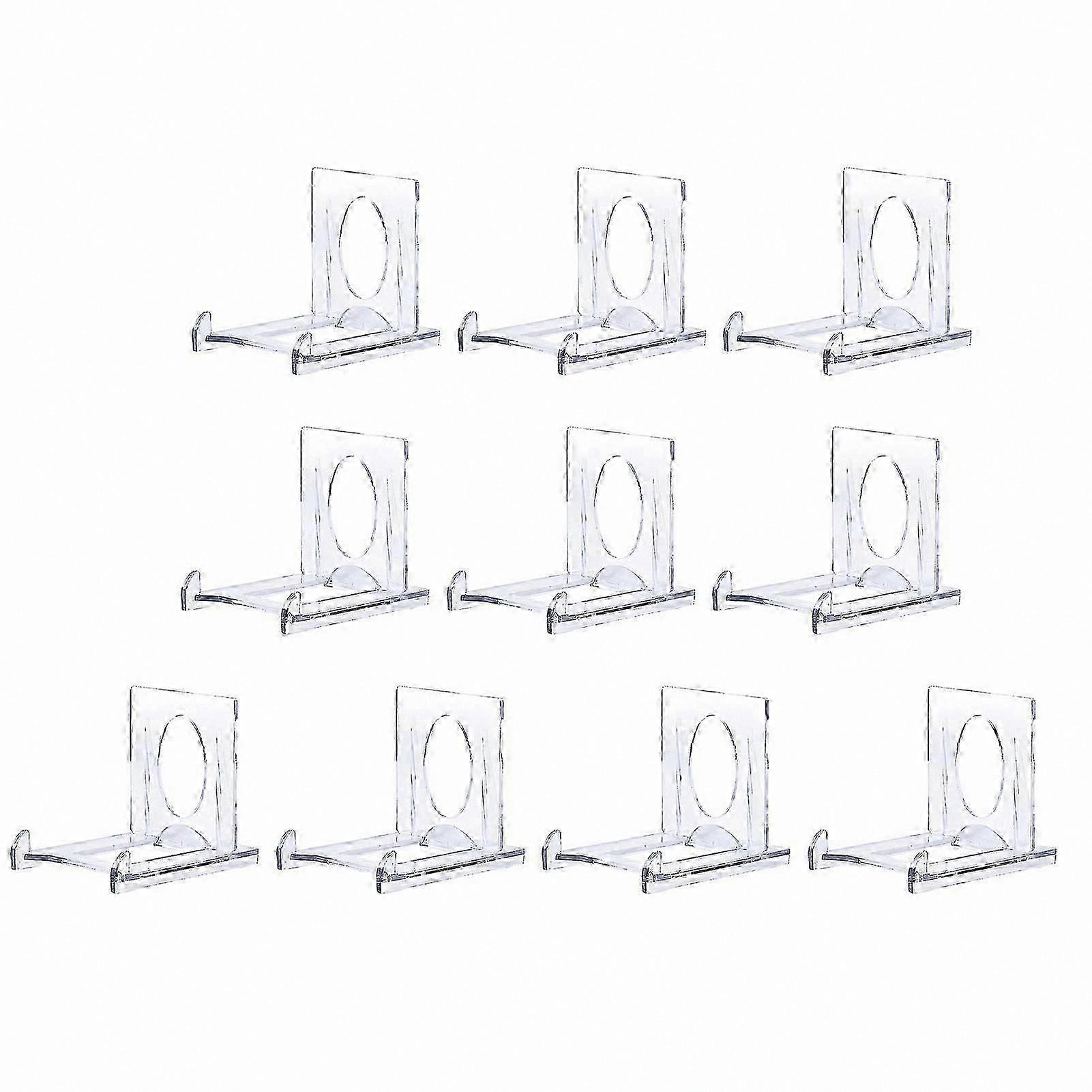 Adjustable Acrylic Display Stand Set, 10Pcs Transparent Plate Holders for Home and Office Use
