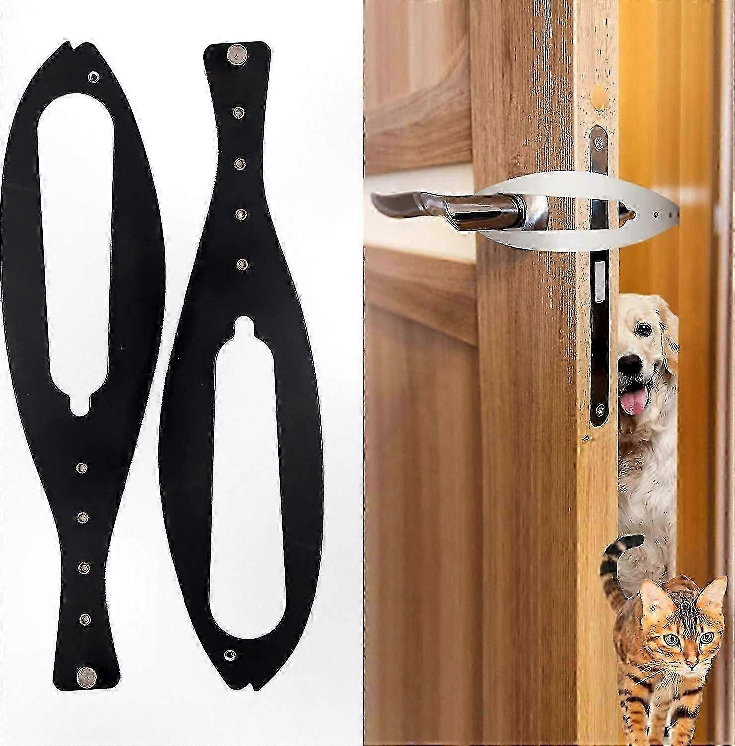2pcs Adjustable Cat Door Holder Latch, Flex Latch Door Stopper Easy to Install for Cats, Fits Door Widths 2.5-6 Inches