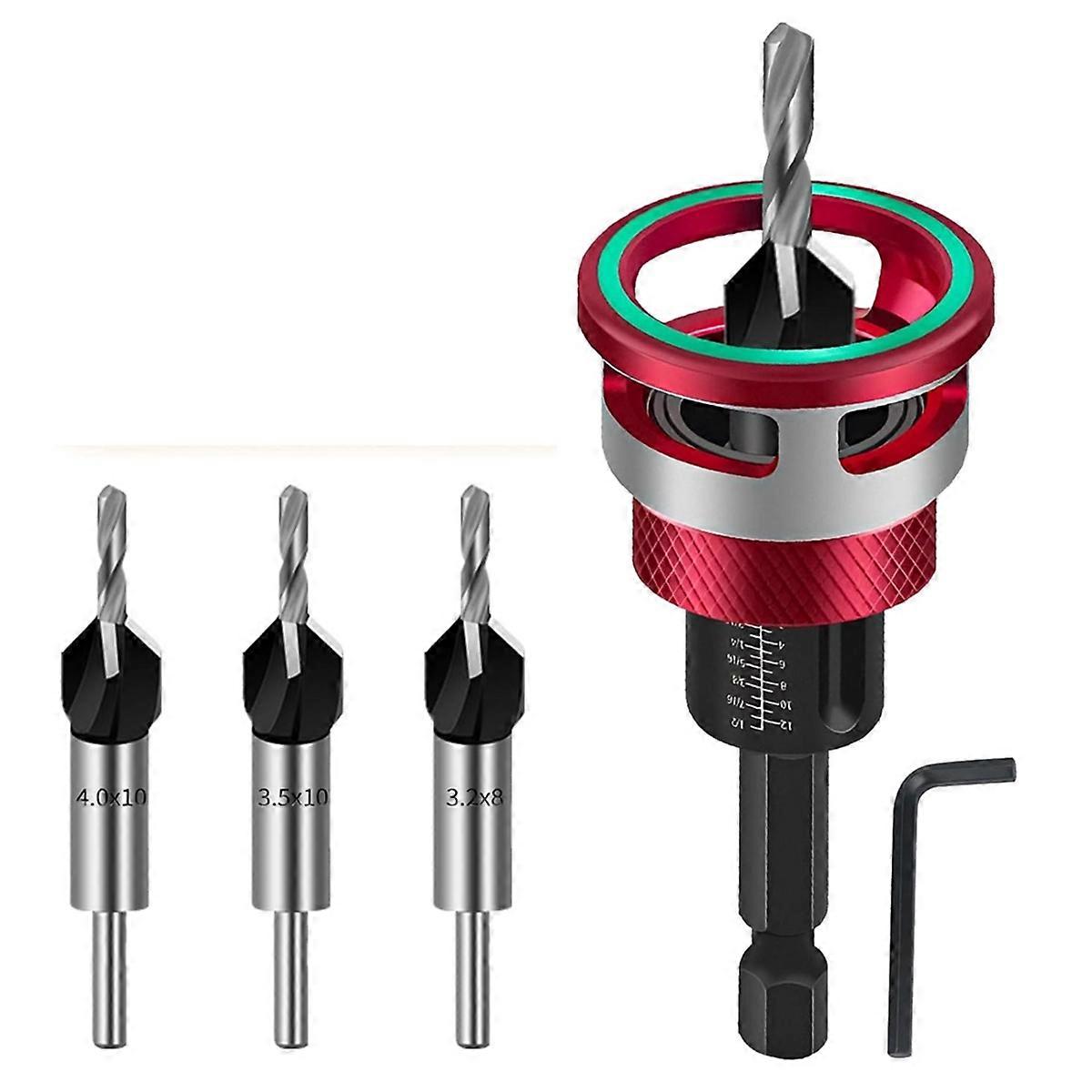 Countersink Drill Bit Set 6-Piece Countersink Wood Drill Bit