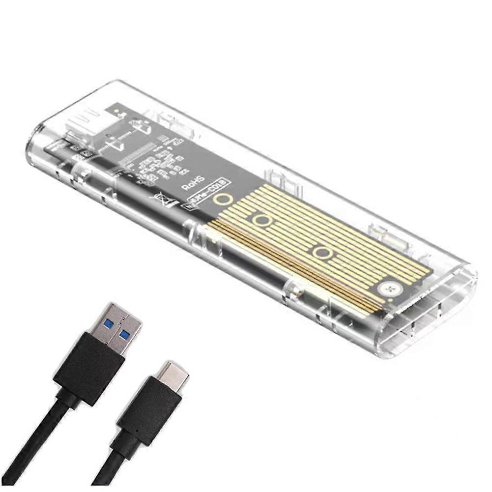 M2 SSD Enclosure M.2 NVMe+NGFF Dual Protocol SSD Enclosure USB 3.2 Gen2 10Gbps Transparent External Drive Case for PC A