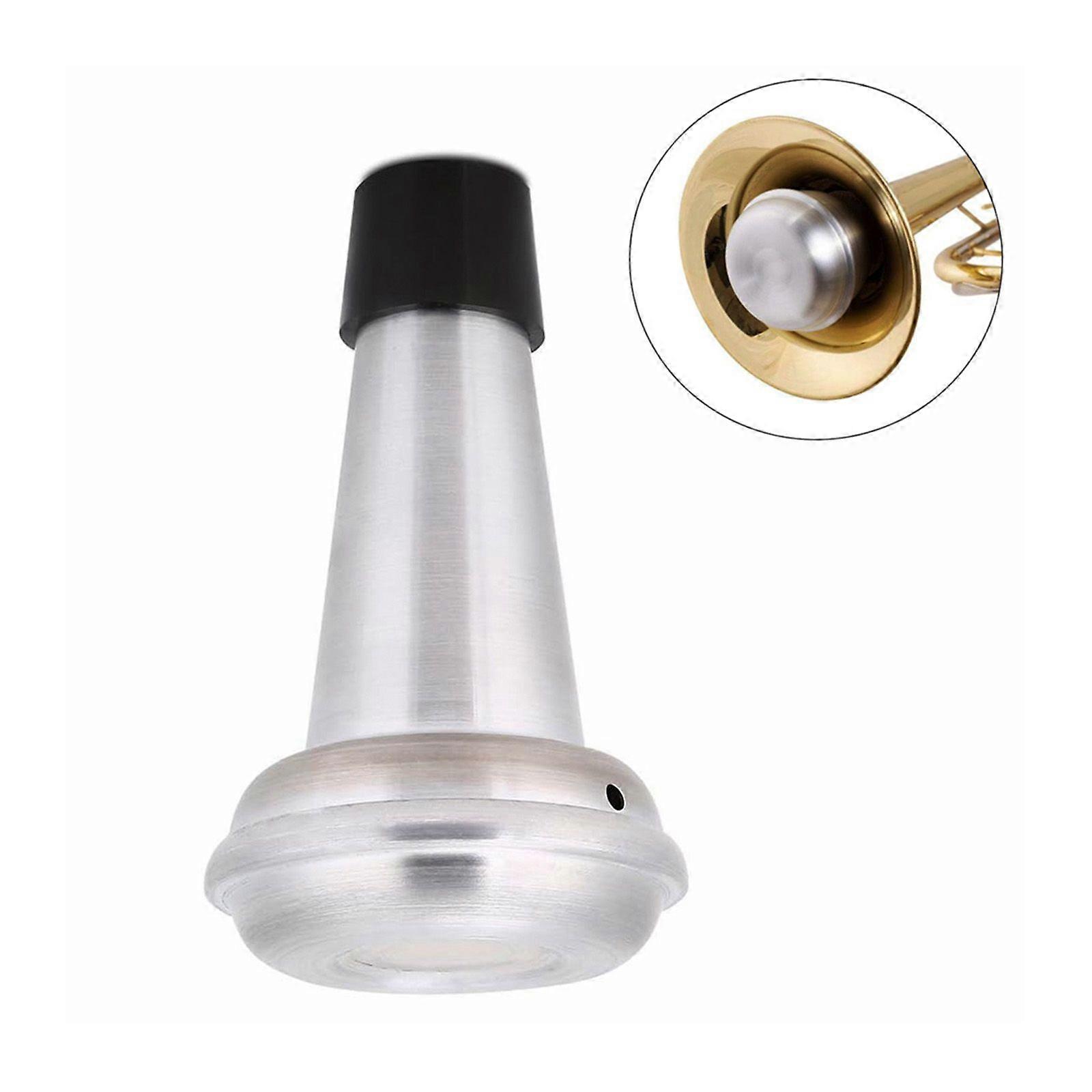Trumpet Mute Silencer Aluminum Alloy Mute for Trumpet Noise Reducer Anti-disturbance Weak Sound Dampener with Rubber Edge (80%-90% Noise Reduction)