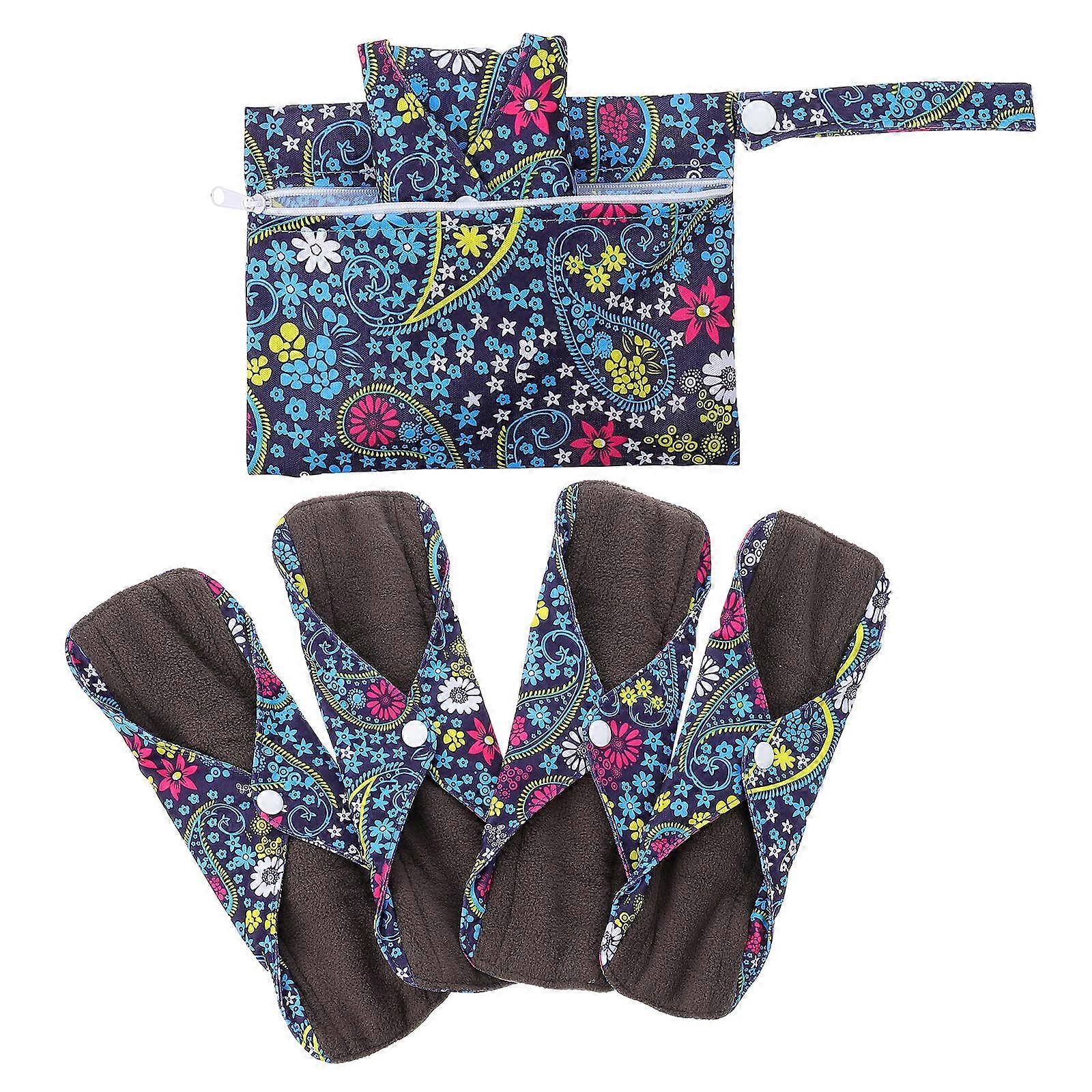Women Menstrual Pads Bamboo Charcoal Travel Multi Anti-Leakage 6Pcs