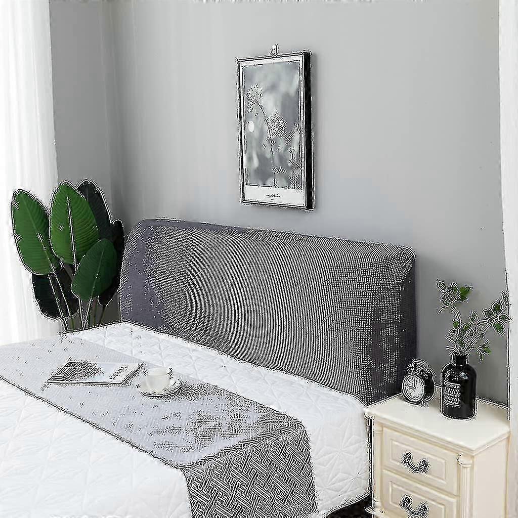 Stretch Solid Color Headboard Slipcover, Dustproof Cover for Queen & King Size