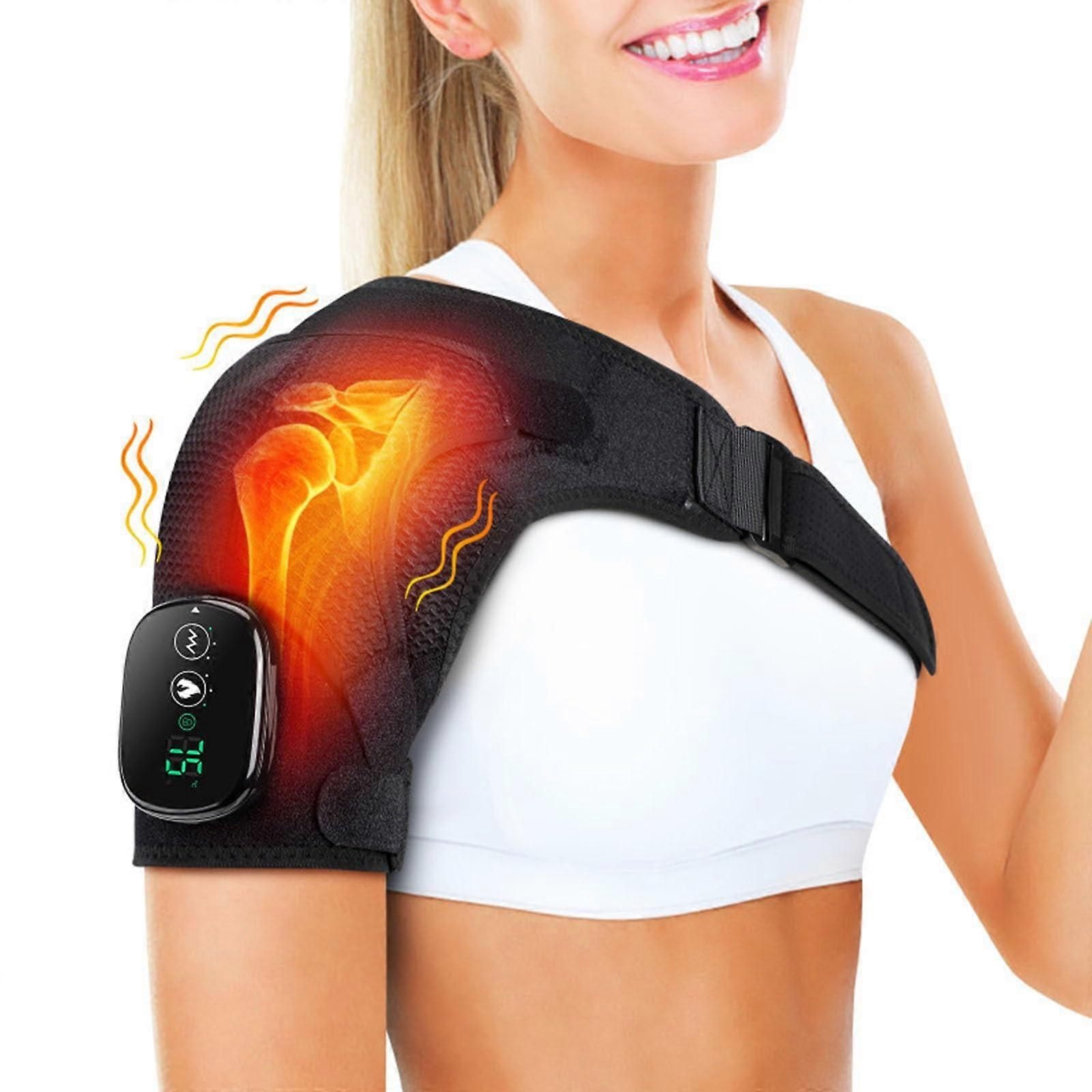 Heated Shoulder Support Brace, Shoulder Heating Pads Massager, Electric Vibration Massage, 3 Heating Settings, Model A
