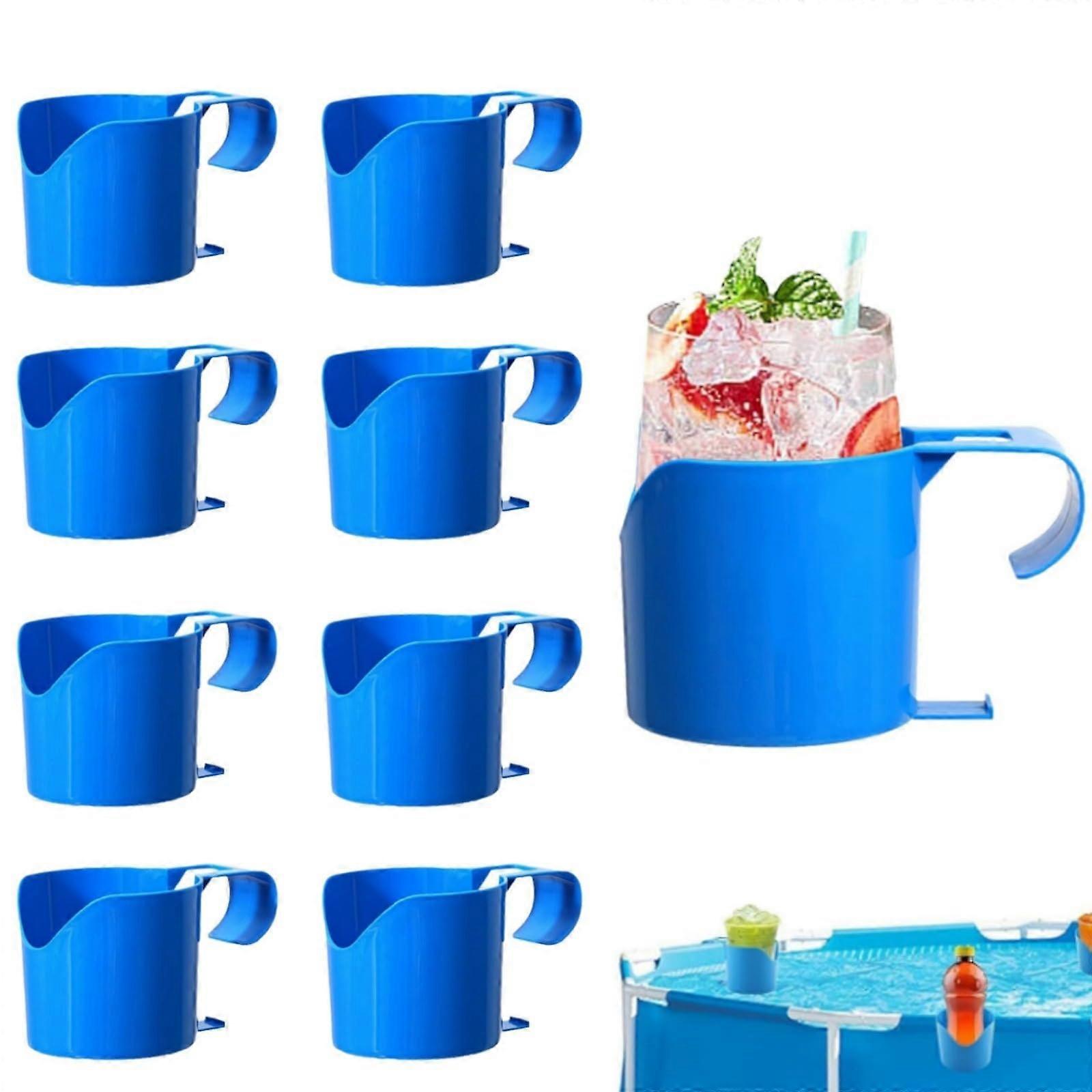 Pool Drink Holder Set of 8, Pool Edge Cup and Can Holder, Multifunctional Poolside Cup Holder for Drinks and Items