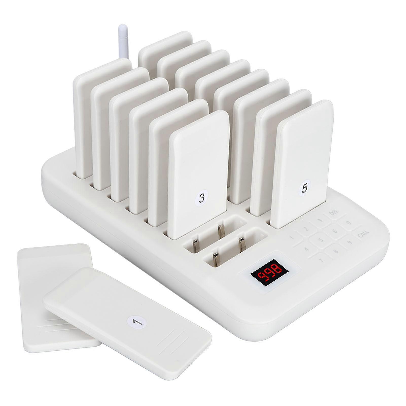 Wireless Restaurant Pager System 16 Pagers with Keypad US Plug