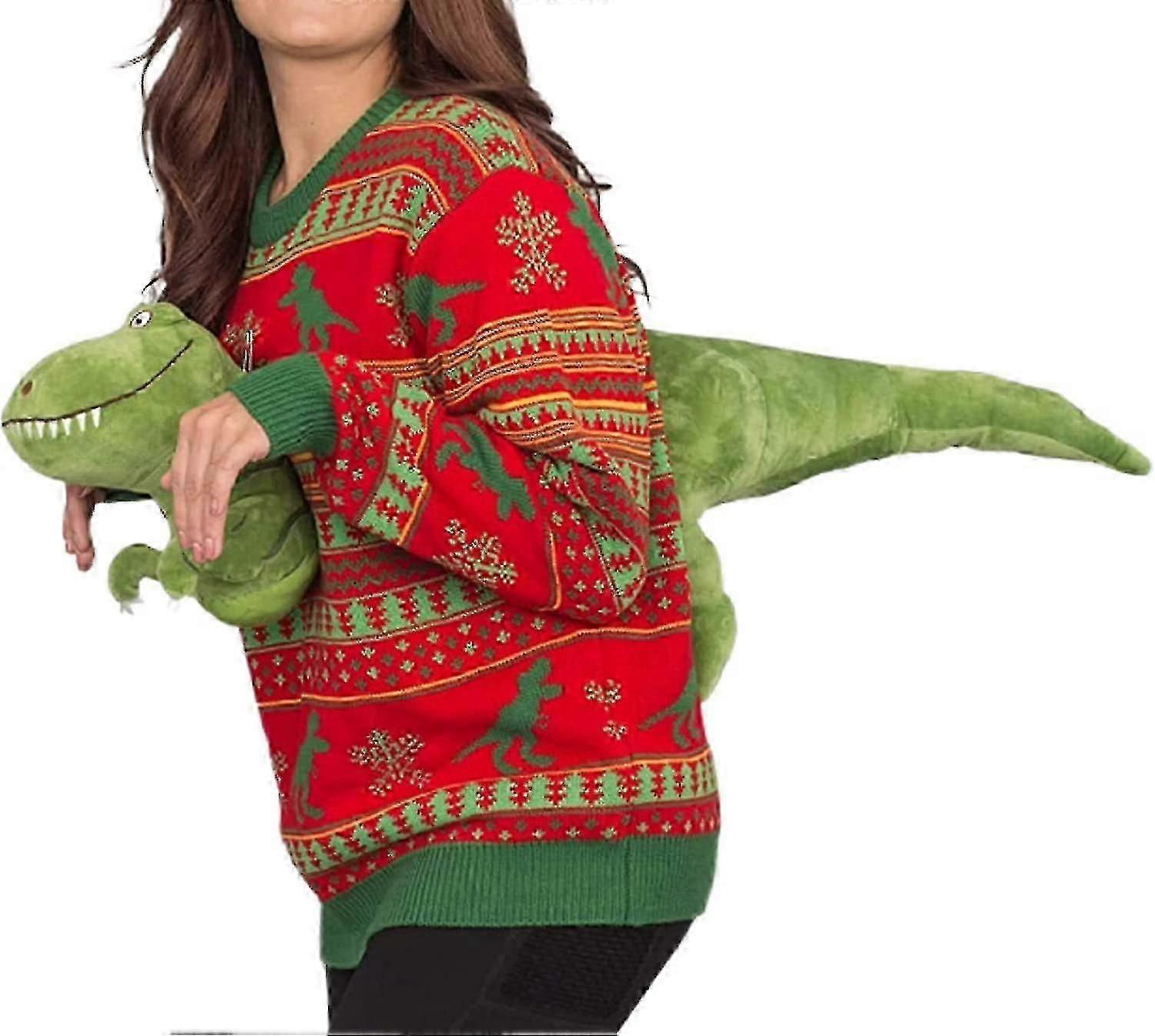 Dinosaur Christmas Ugly Knitted Novelty 3d Pullover Sweaters