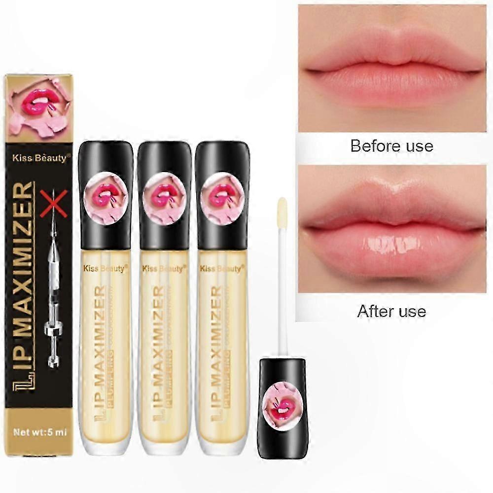3-Piece Lip Gloss Set for Enhanced Volume and Hydration with Fine Line Reduction