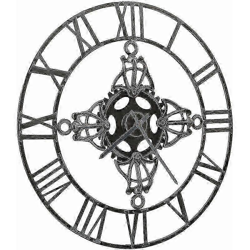 Silver Metal Wall Clock, 78cm, VidaXL
