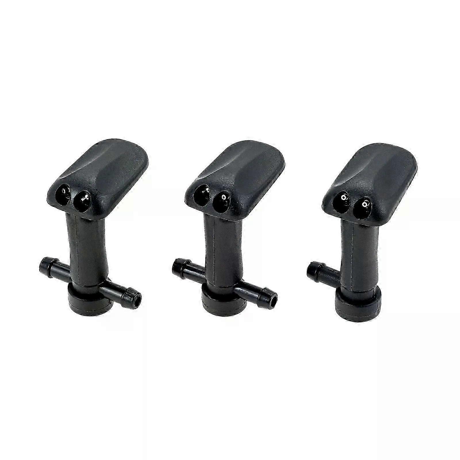 3Pcs/set Plastic Auto Car Windshield Washer Nozzles Fit For Saab 93 93X 2003-2011 Part Number 12778850 12778849 Replacement Black