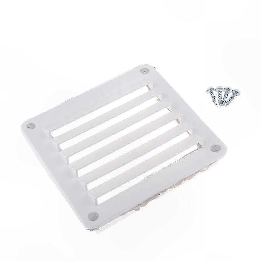 Plastic Rectangular Vent with Louvered Design for Wall Ventilation 5.6x5 White