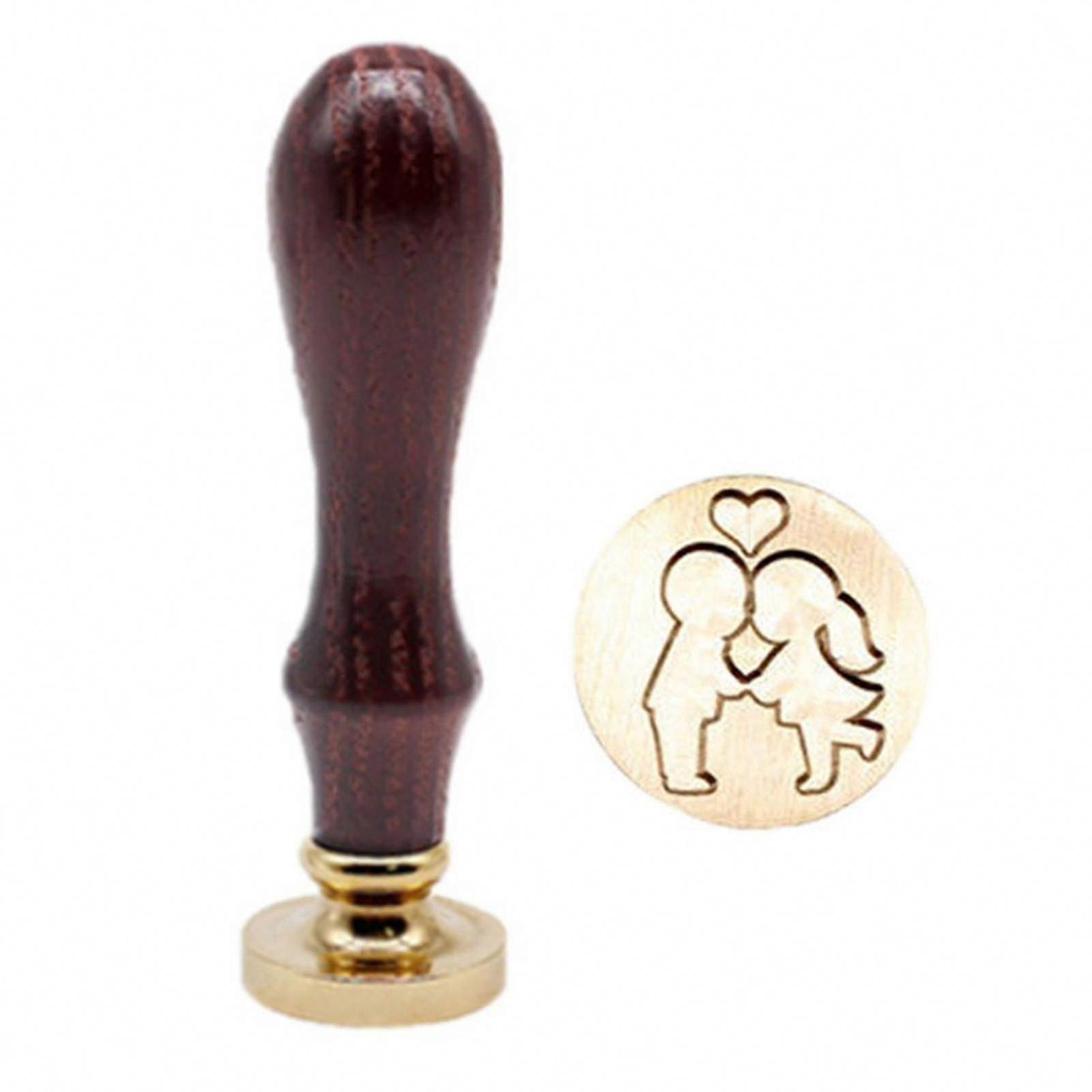 Elegant Wax Seal Stamp Set with Wooden Handle - Vintage Sealing Wax Stamps for Letters & Invitations