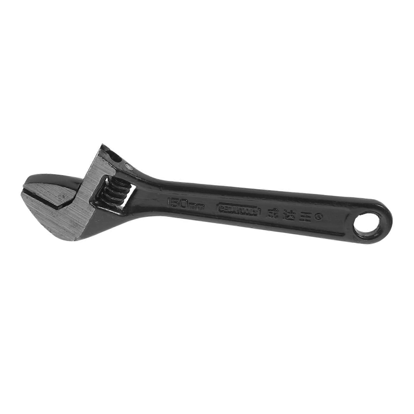 Adjustable Monkey Spanner Tool Multi-Purpose Wrench with Wide Jaw Capacity Non-Slip Handle for Home Repairs Black