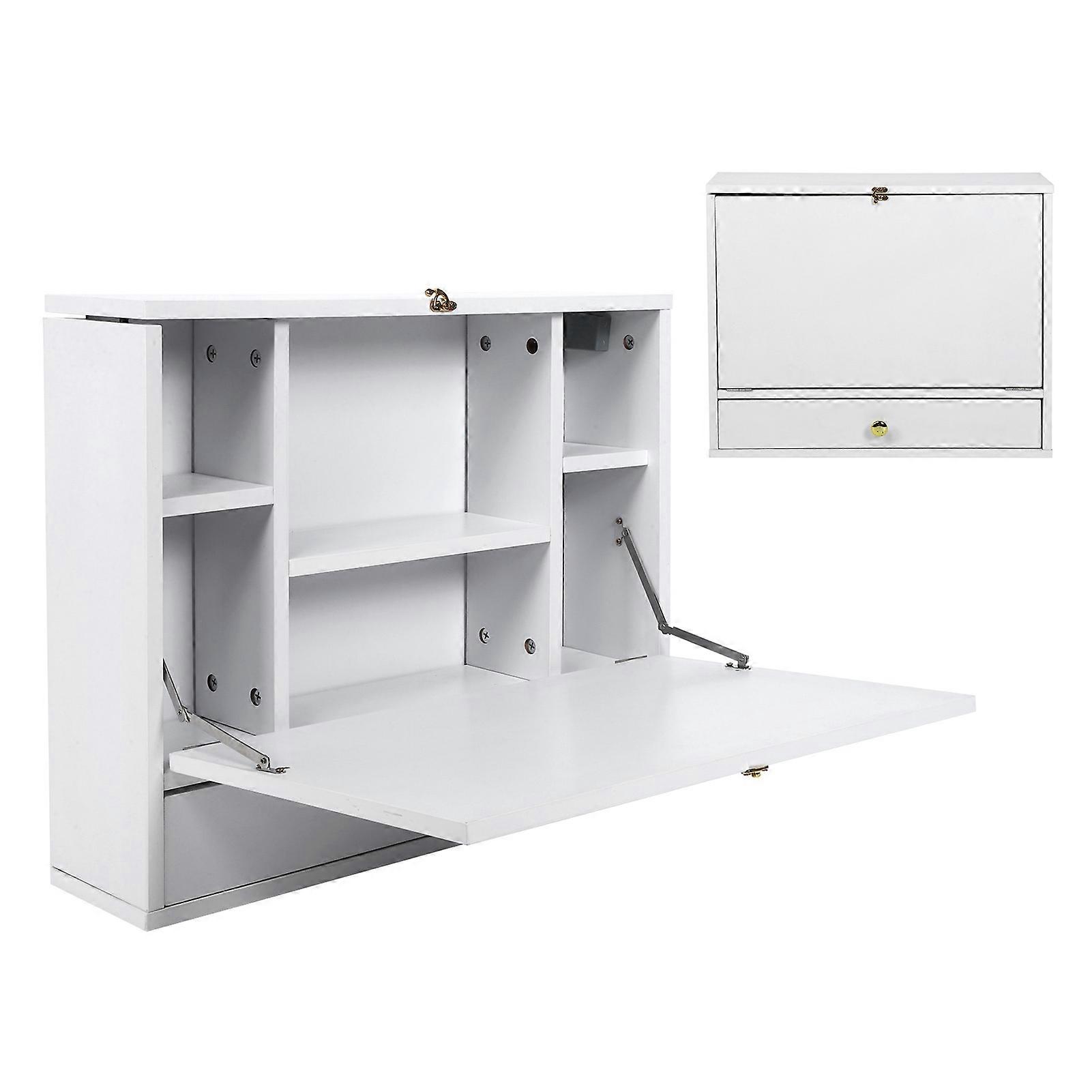 Wall-Mounted Foldable Computer Desk 60x50x15cm MDF Table