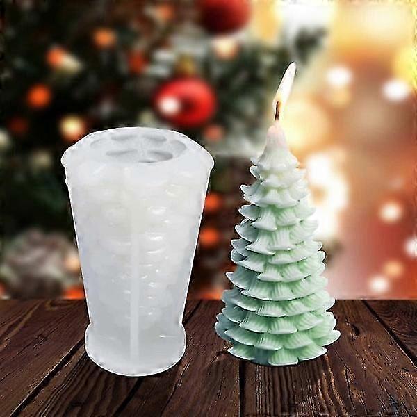 Christmas Tree Scented Candle Silicone Mold & 3D Shape Ice Block Mold for DIY Diffuser Plaster & Handmade Soap