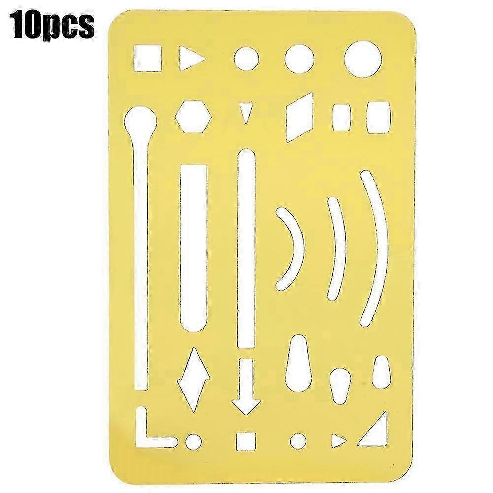 10pcs 27 Holes Erasing Shield Multipurpose Engineering Drawing Template Pattern Ruler
