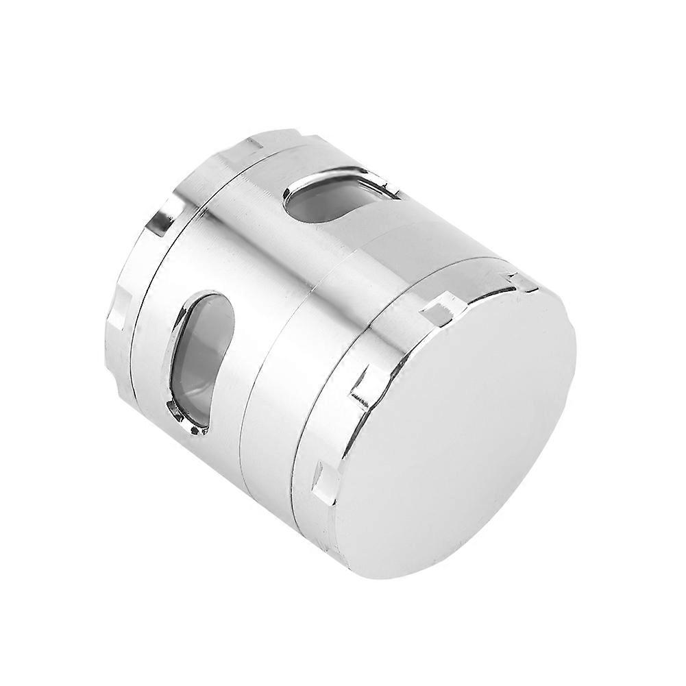 Metal 4-Layer Herb Grinder 5.5x5.3cm with Scraper Silver