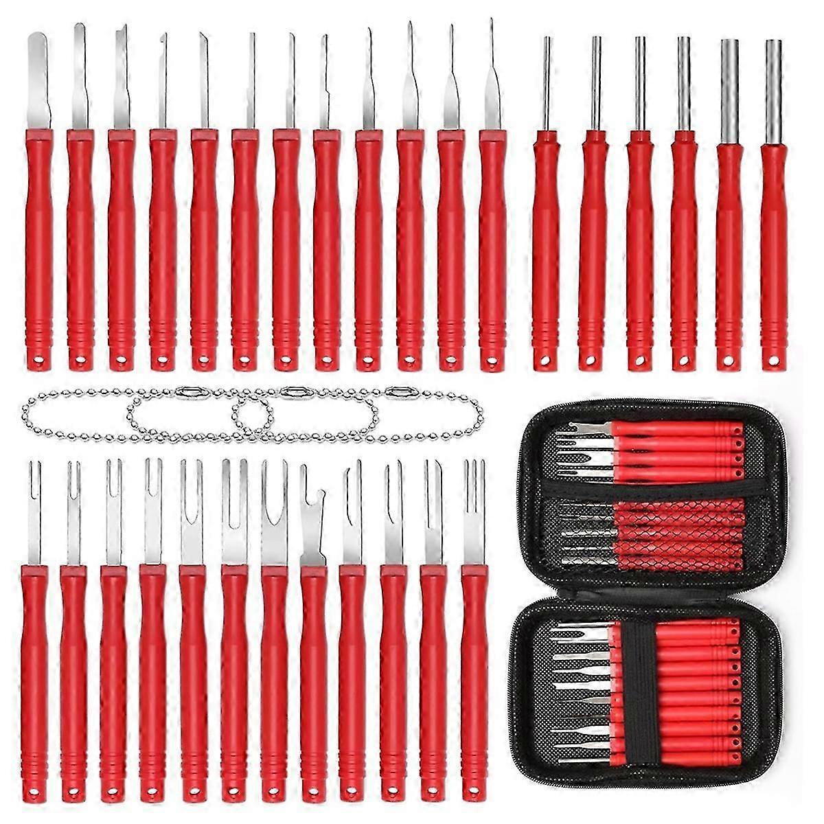 30+4P Terminal Pin Removal Tool Kit, Electrical Connector Depinning Tool Terminal Pin Extractor Kit