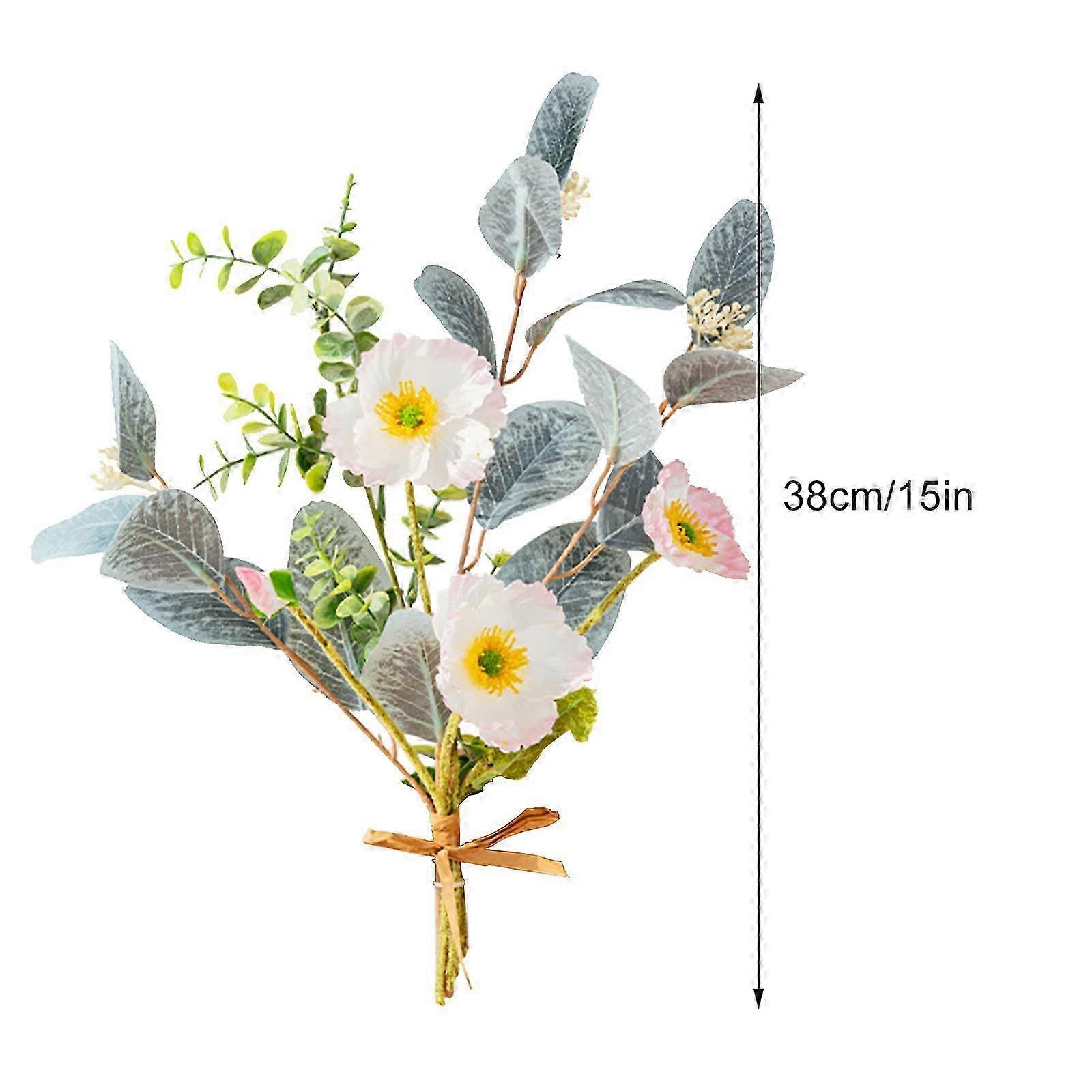 Buchet mic simulat alb crizantemă mică minge de aur 28cm înălțime floare artificială decorarea casei