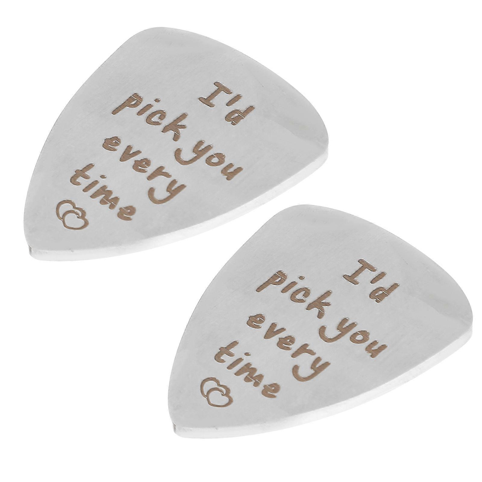 Bass Pick Stainless Steel Guitar Plectrums for Playing 2Pcs Practical Set