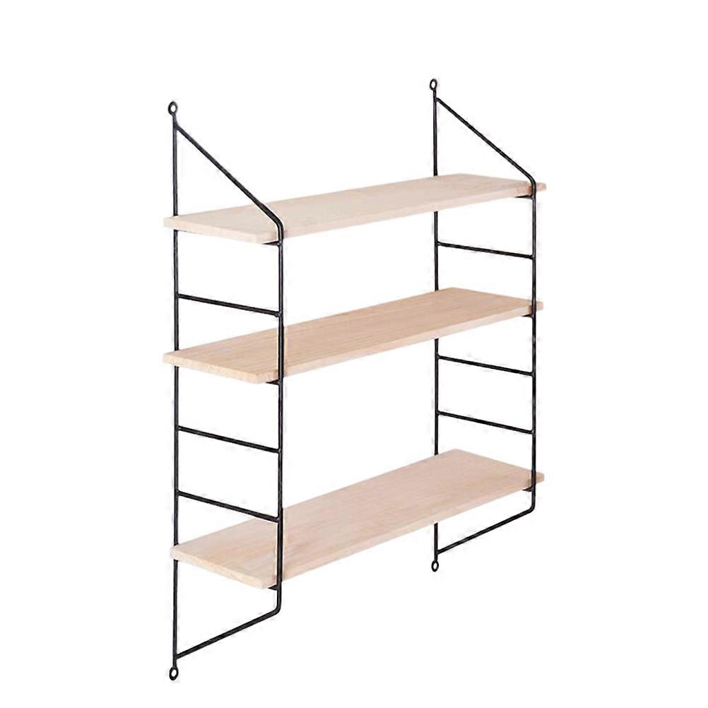 Wood Wall Shelf Three Layers Solid Wood Frame Organizer Shelf for Display