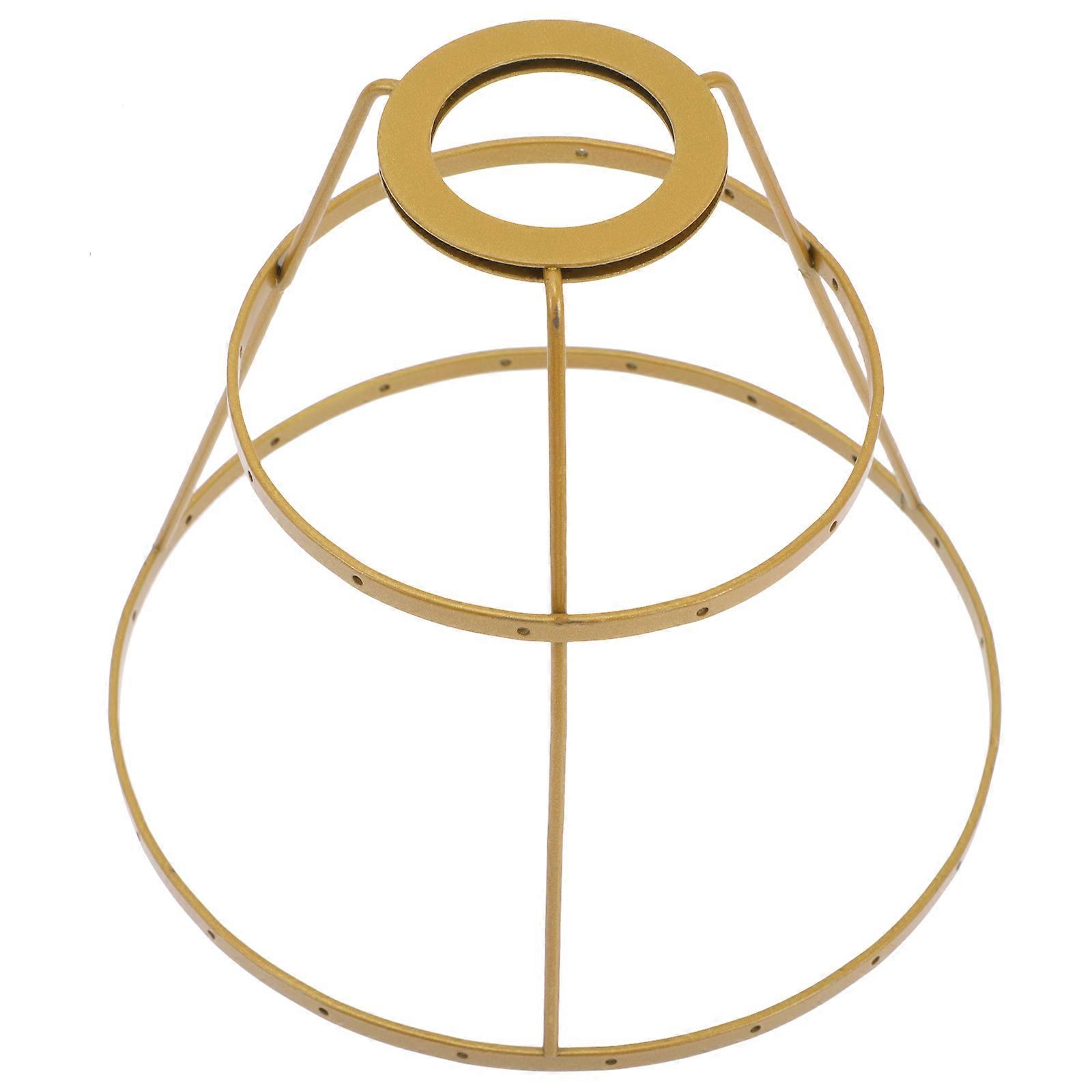 Lampshade Holder Double Layers Vintage Chandelier Iron Wire Golden for 1Set